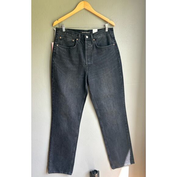 Denim Forum Black Straight Leg Jeans - Picture 1 of 6